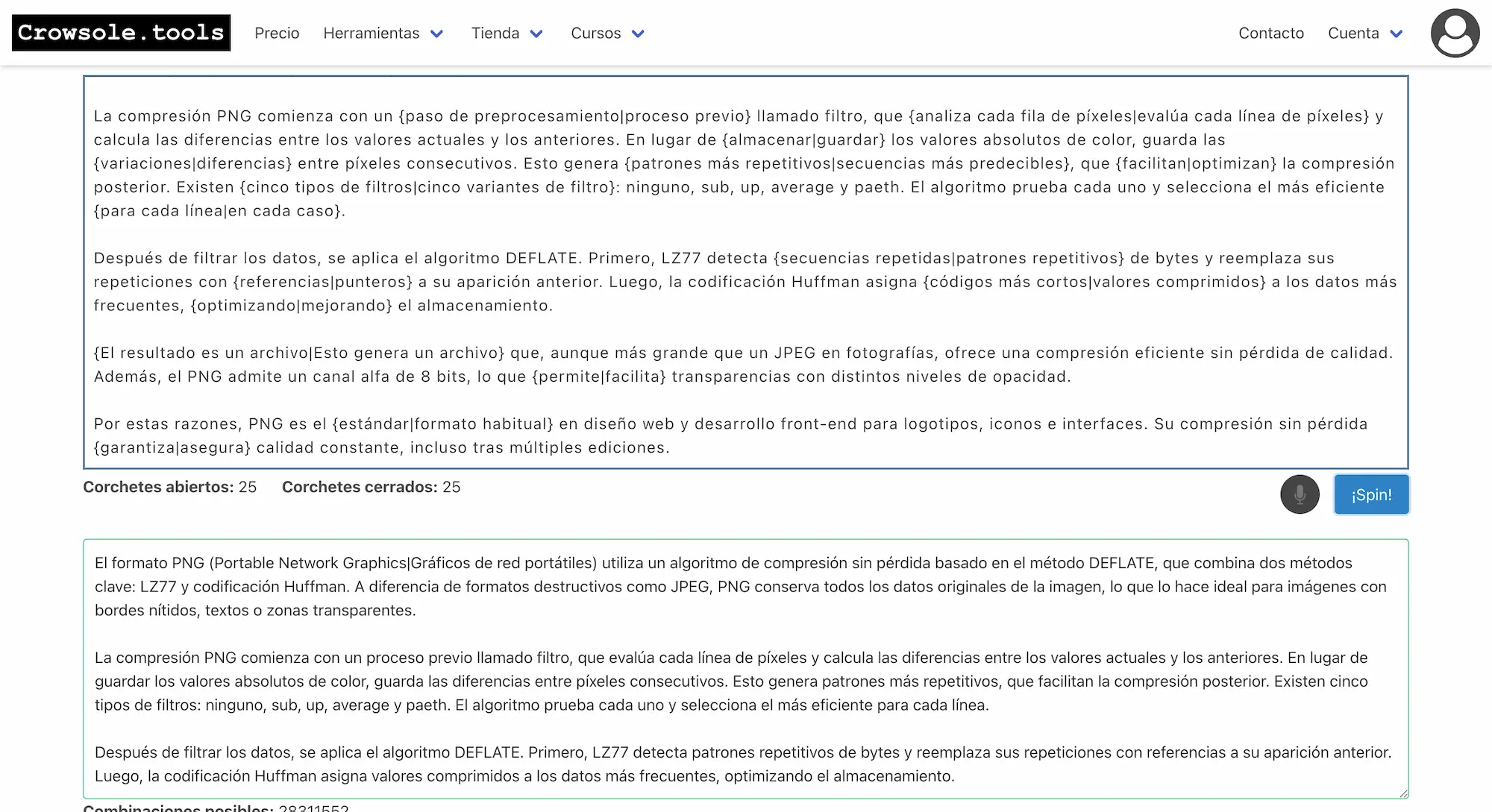 spinear un texto con herramienta online.webp