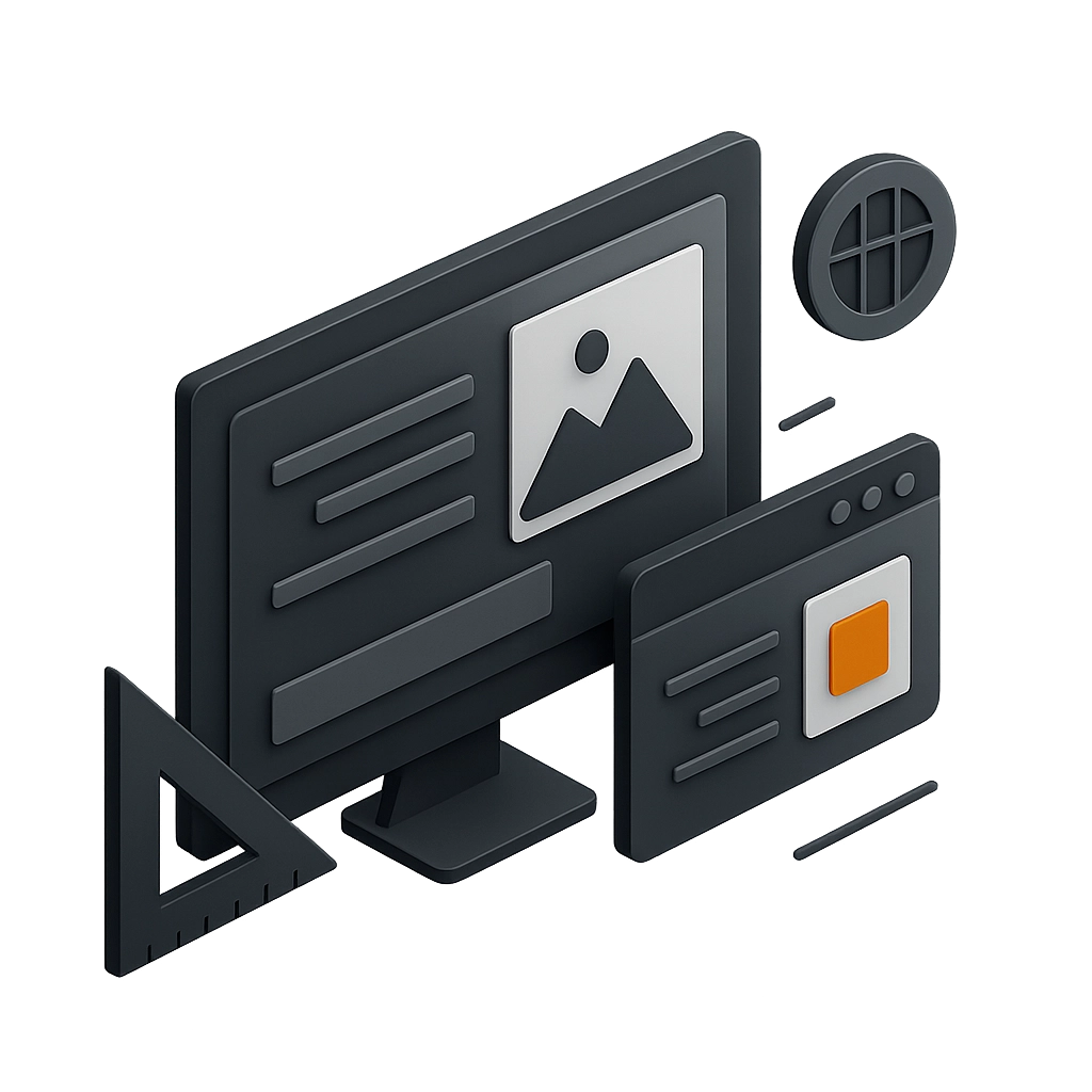 concepto diseño web estético oscuro